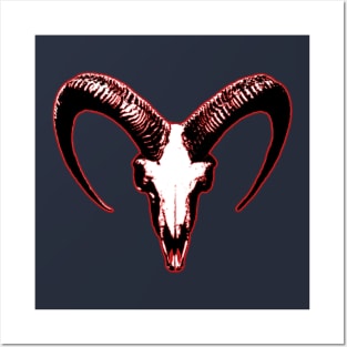 Red Goat Skull Posters and Art